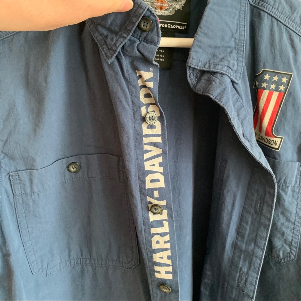 HARLEY DAVIDSON Cotton Sleeveless Vest Top Flag M - Picture 6 of 15